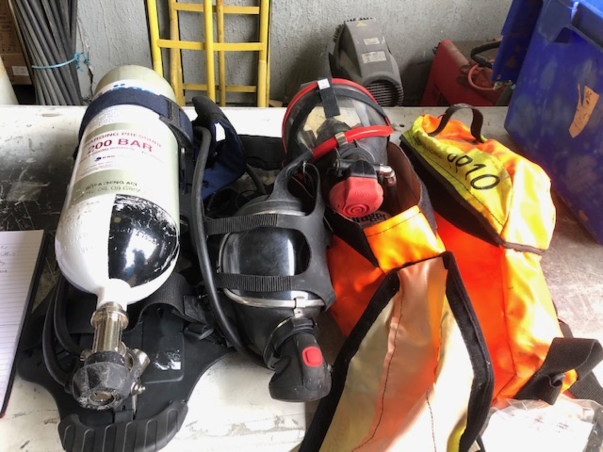 3 x Drager breathing apparatus and bottles and make