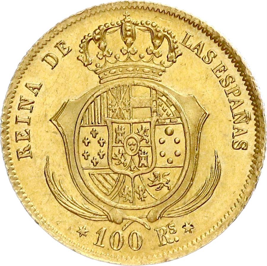 100 Reales 1856 - Madrid- extremley fine, brilliant uncirculated - Image 3 of 3