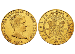 Elizabeth II (1833-1868). 80 reales. 1845. Barcelona.