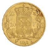 1818 - 20 Francs A - Louis XVIII - Bare head