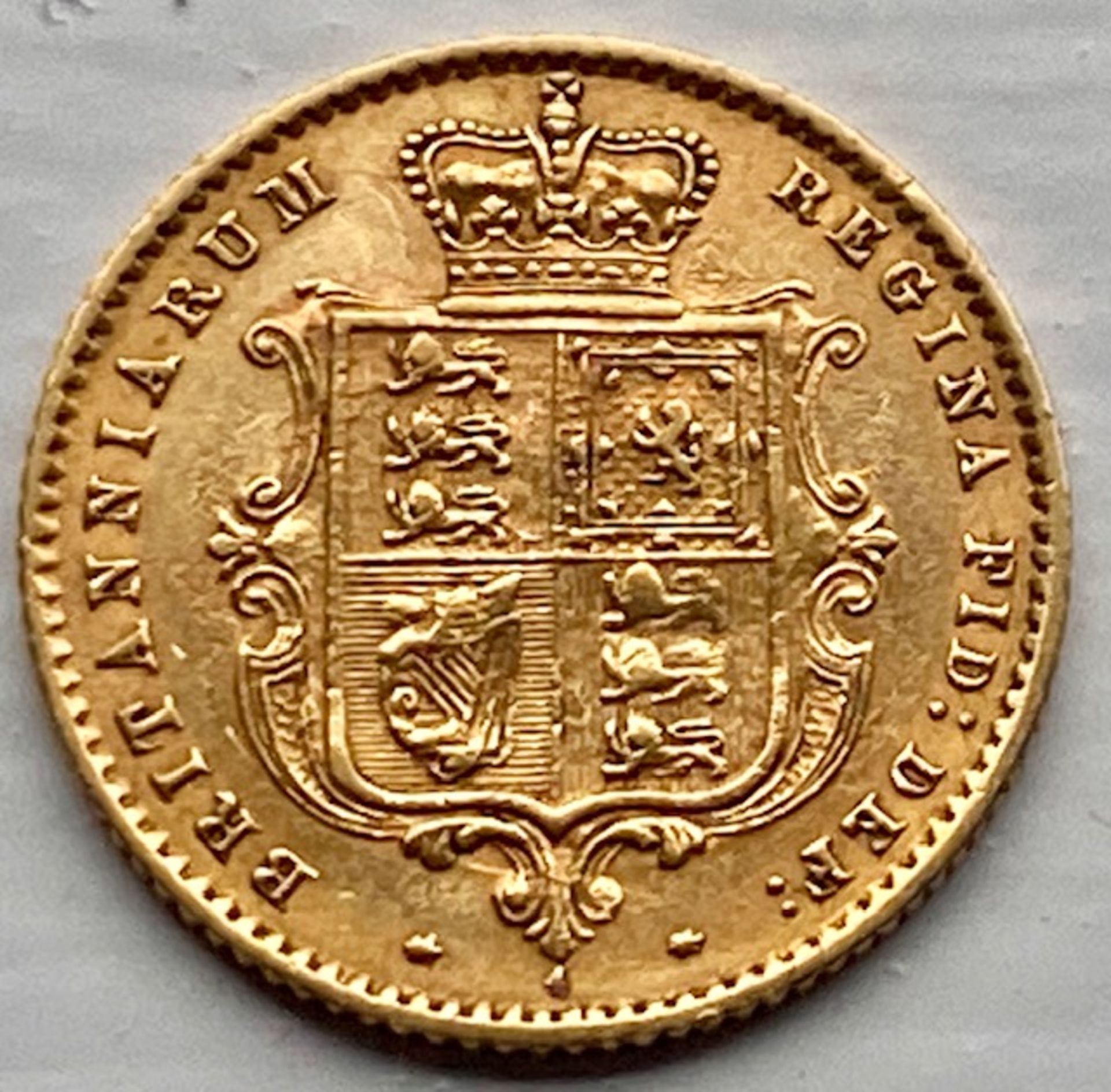 Exceptionally rare 1870 gold half sovereign with 15-25 known examples - Image 2 of 2