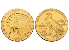 United States. 5 dollars. 1909. Philadelphia. (Km-129)
