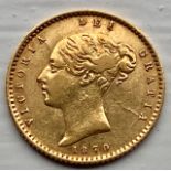 Exceptionally rare 1870 gold half sovereign with 15-25 known examples