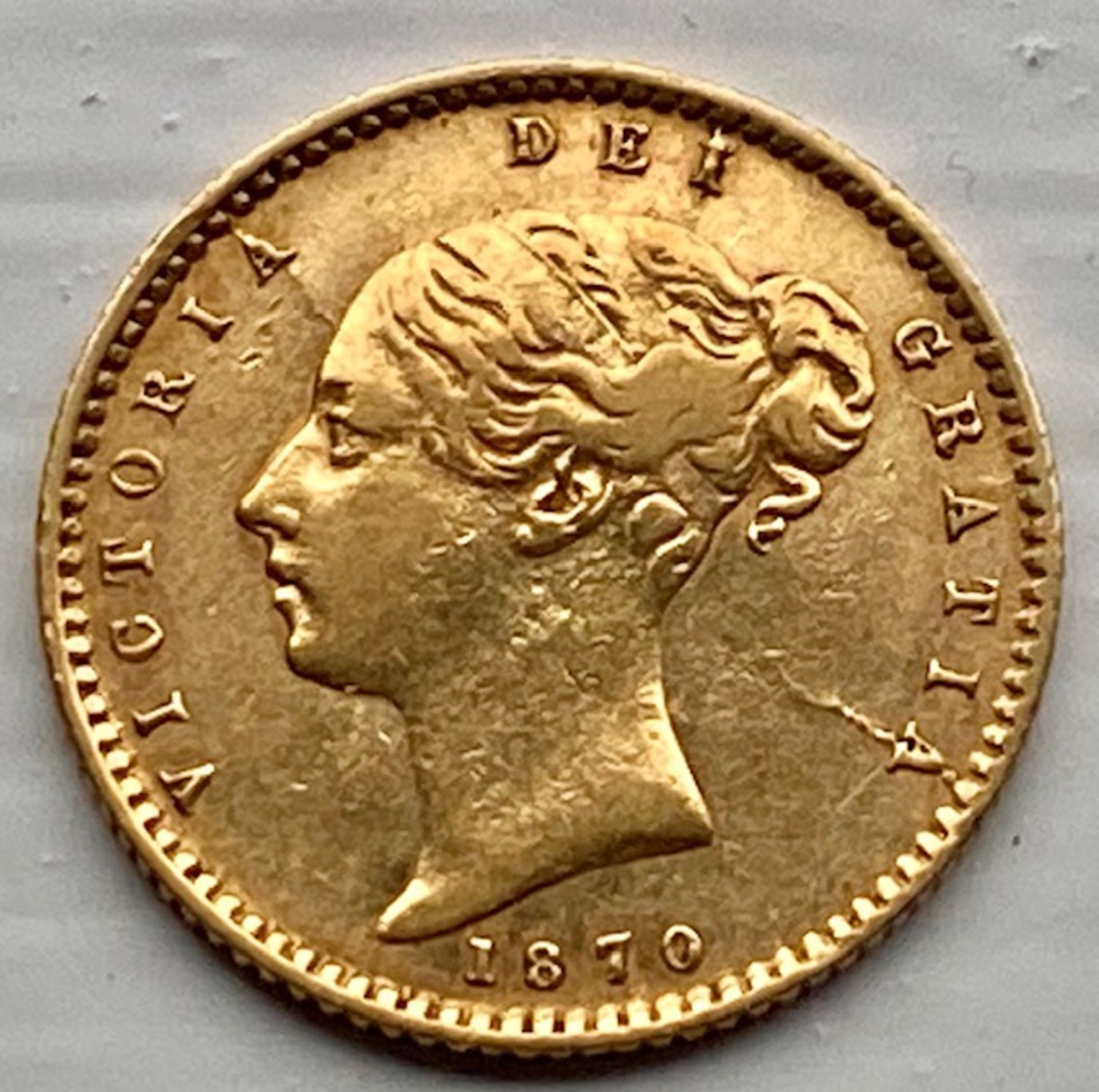 Exceptionally rare 1870 gold half sovereign with 15-25 known examples