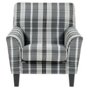 Brand New Boxed Benton Accent Chair In Tartan Grey Check