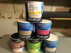 6 x Mixed 2.5ltr Paint