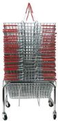 2 sets Red Wire shopping Baskets Capacity 21 litres x 20 Plus Mobile Storage Plinth 131638