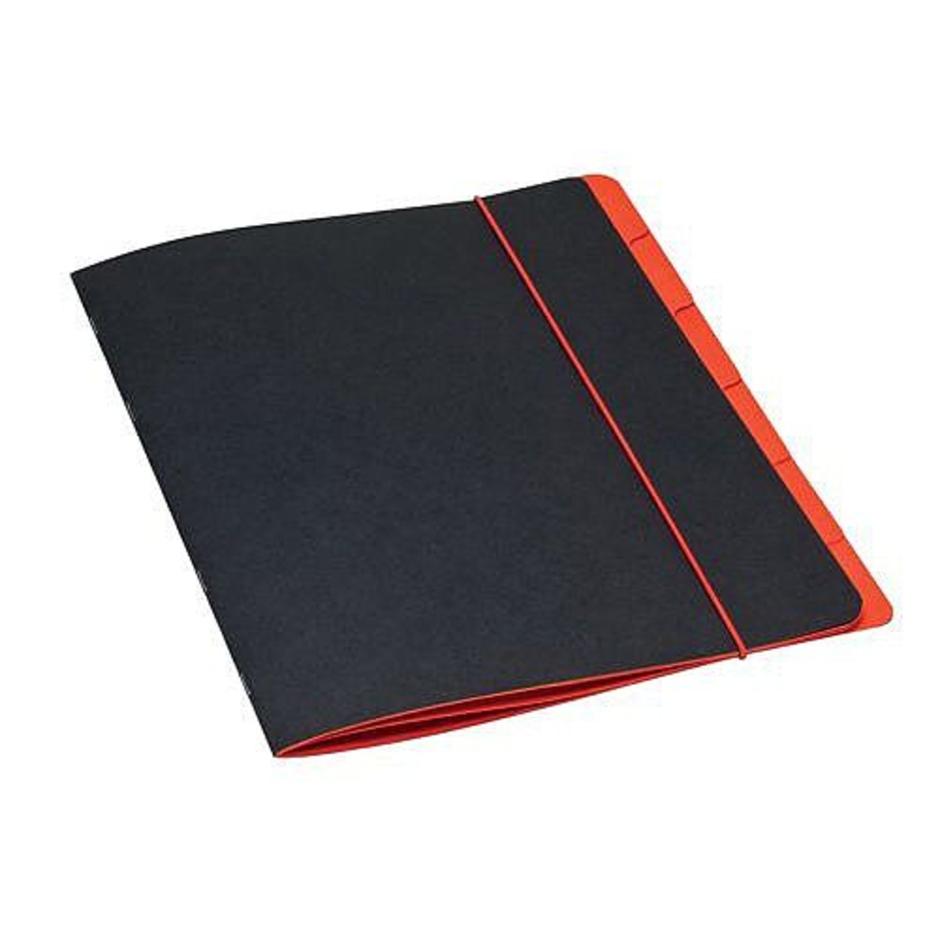 850 Jalema Accent Organiser File 270gsm Elasticated 6-Part Black/Red