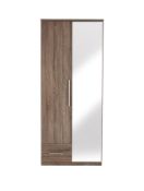 Boxed Item Cologne 2 Doors 1 Drawers Wardrobe [Dark Oak] 199X81X52Cm Rrp:£382.0