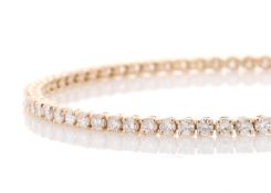 18ct Rose Gold Tennis Diamond Bracelet 4.00 Carats