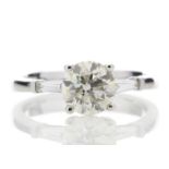 18ct White Gold Single Stone Diamond Ring With Stone Set Shoulders (1.50) 1.62 Carats