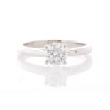 18ct White Gold Single Stone Prong Set Diamond Ring 0.73 Carats