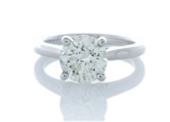 18ct White Gold Single Stone Claw Set Diamond Ring 2.05 Carats