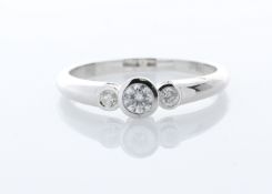 18ct Three Stone Rub Over Set Diamond Ring 0.33 Carats