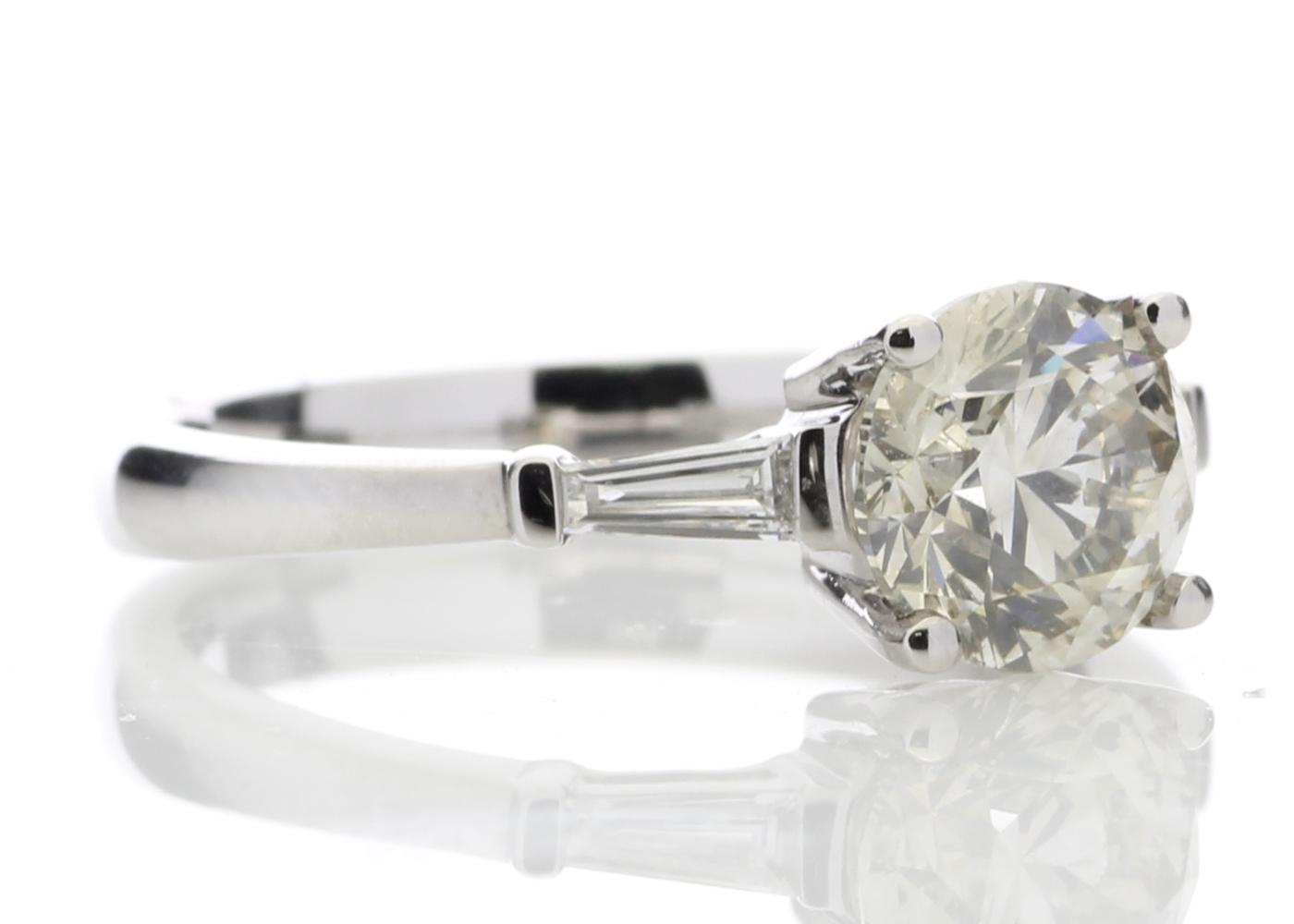 18ct White Gold Single Stone Diamond Ring With Stone Set Shoulders (1.50) 1.62 Carats - Image 4 of 4