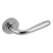 5 Pairs Perla Lever On Rose Eclipse. 63099 Satin Nickel Door Handle