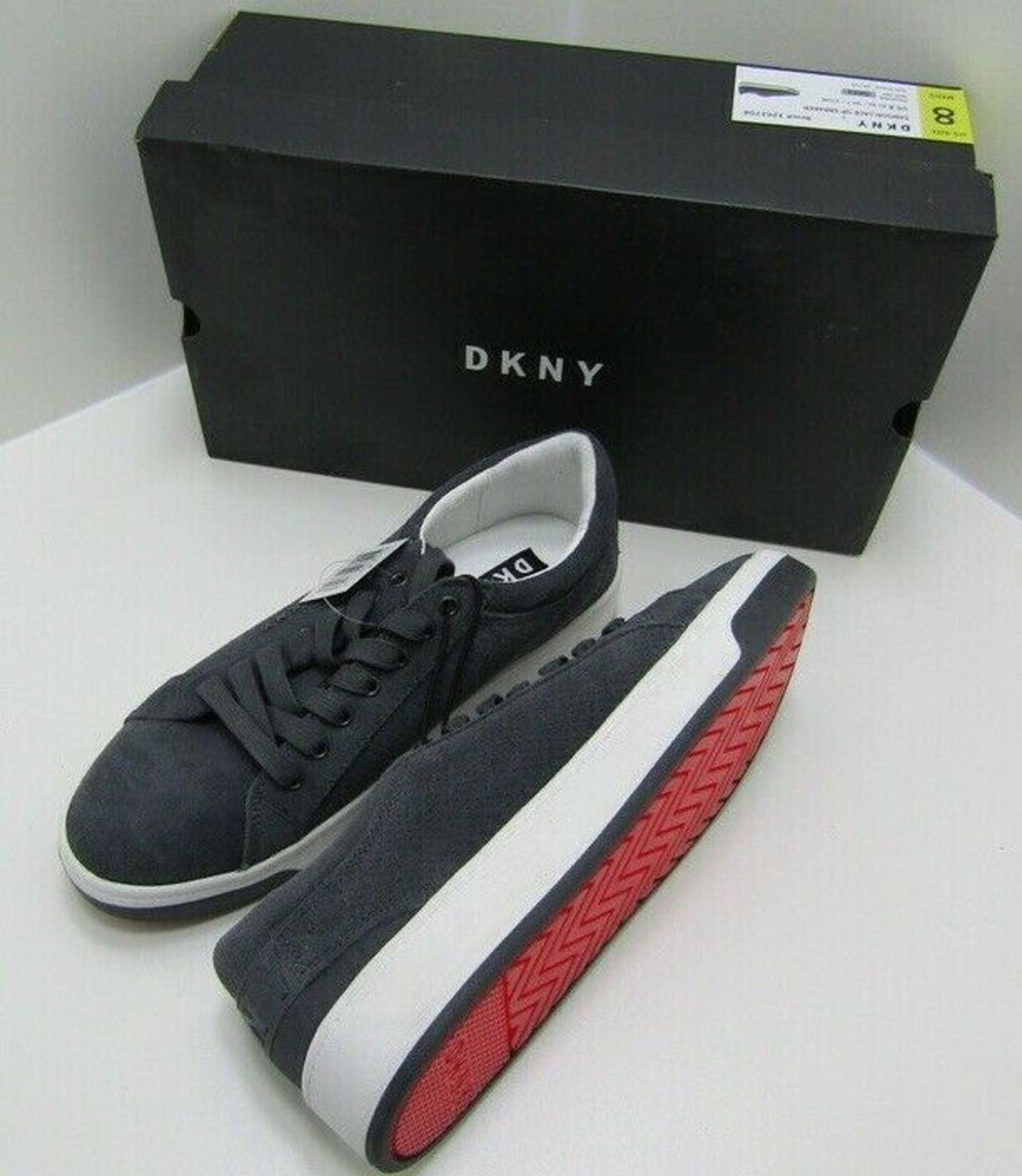 DKNY Samson Lace up Sneakers, Trainers, Deck Shoes. Grey. UK Size 7 - Image 3 of 3