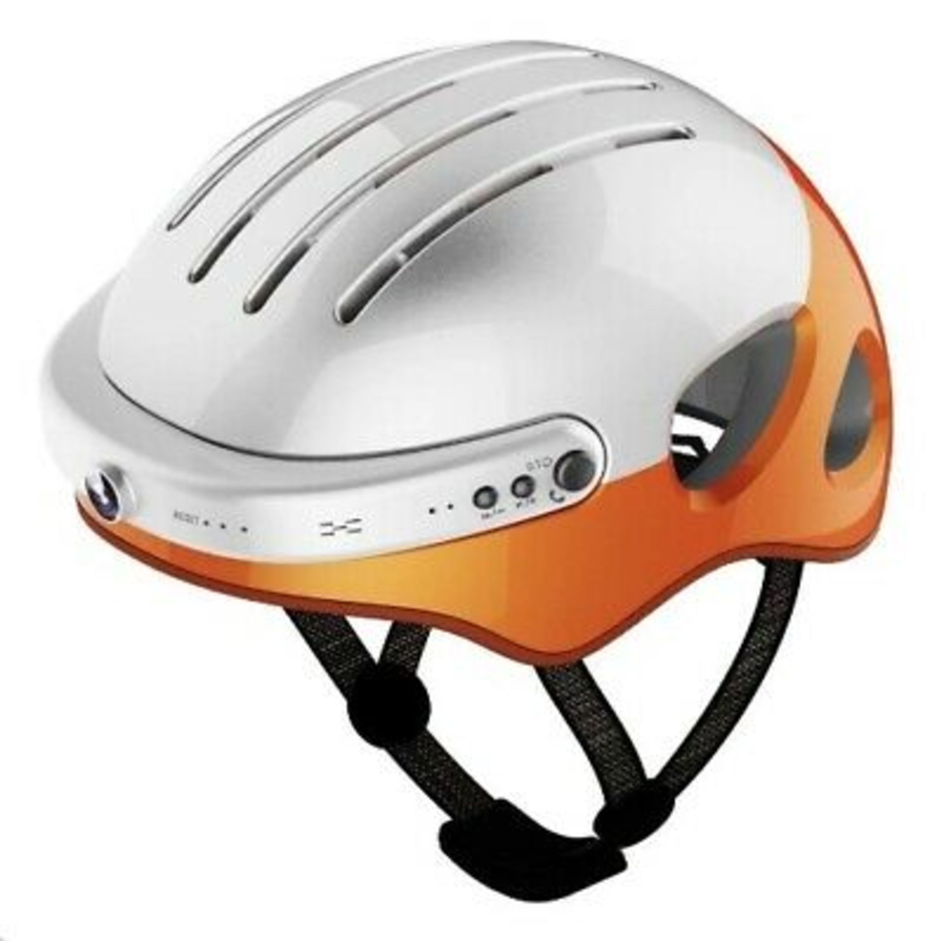 Sports Crash Helmet With Camera Built In. Carbon Fibre