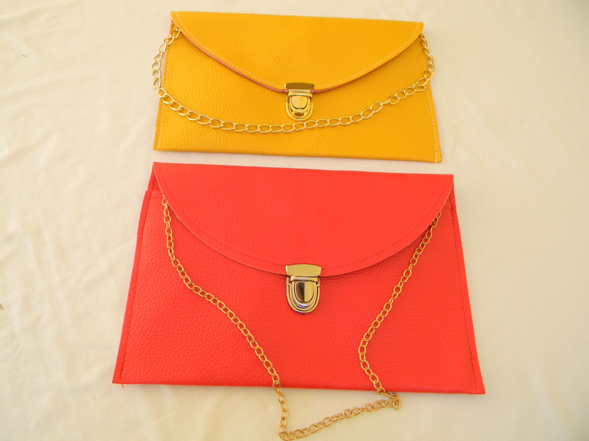 2 x Chain bag shoulder evening clutch bag (Yellow/Red/)