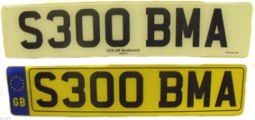S300 BMA Cherished Private Personalised Number Plate on Retention Ideal Gift