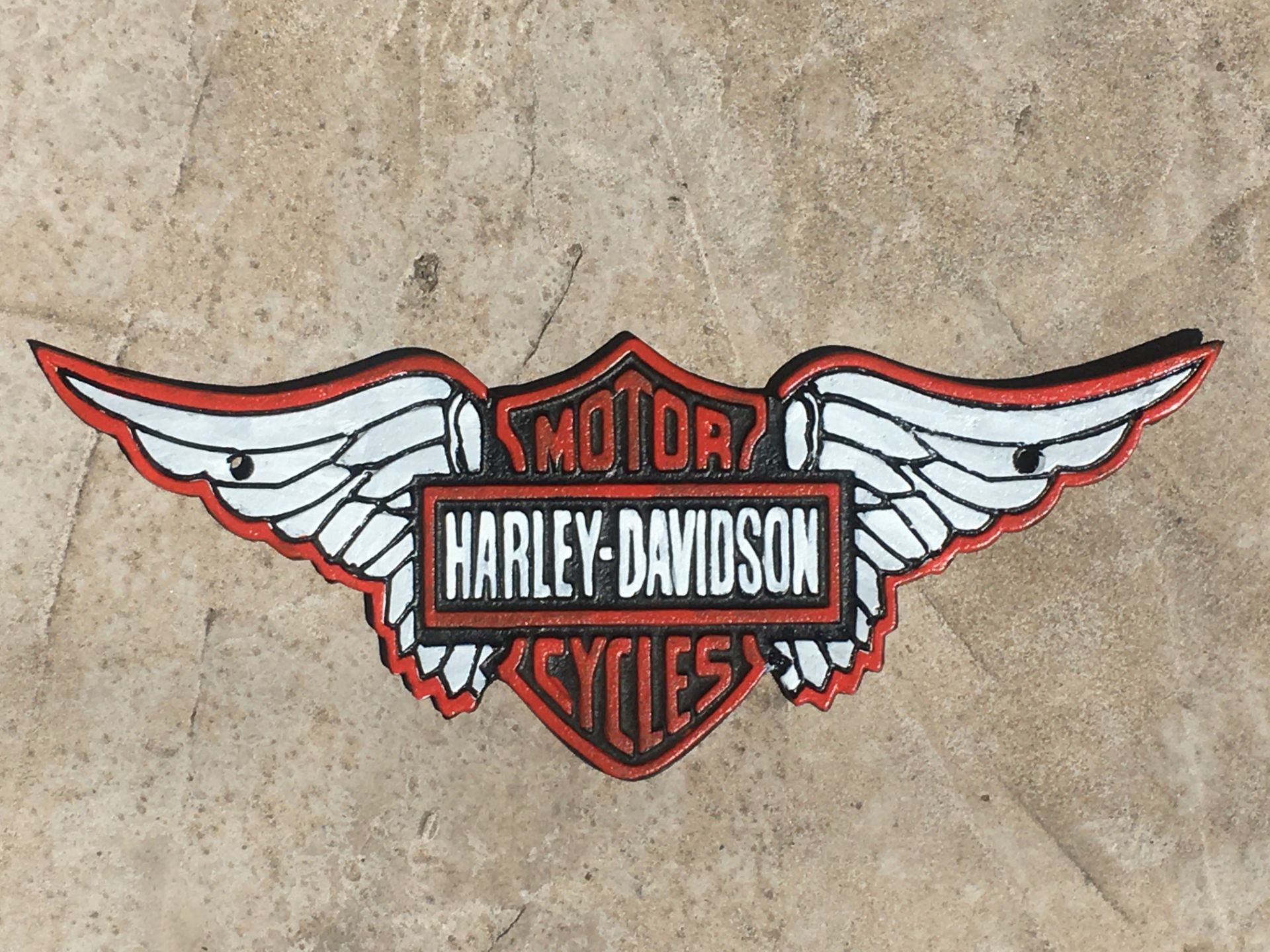 Collection Of Harley Davidson Cast Iron Signs - Image 7 of 16