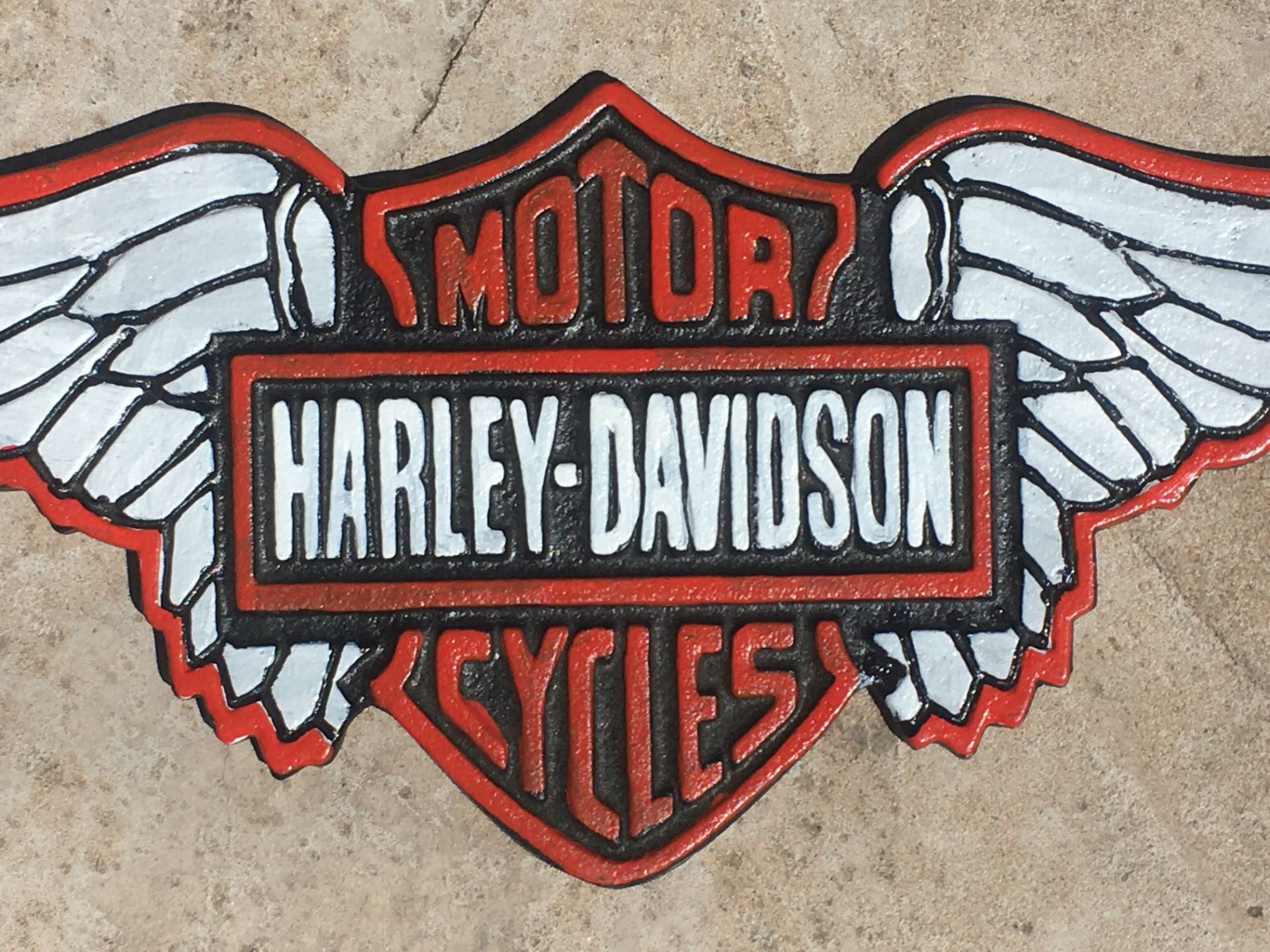 Collection Of Harley Davidson Cast Iron Signs - Image 8 of 16