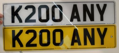 K200 ANY Cherished Private Personalised Number Plate on Retention Ideal Gift