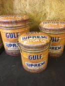 Set Of 3 Metal Gulf Stools