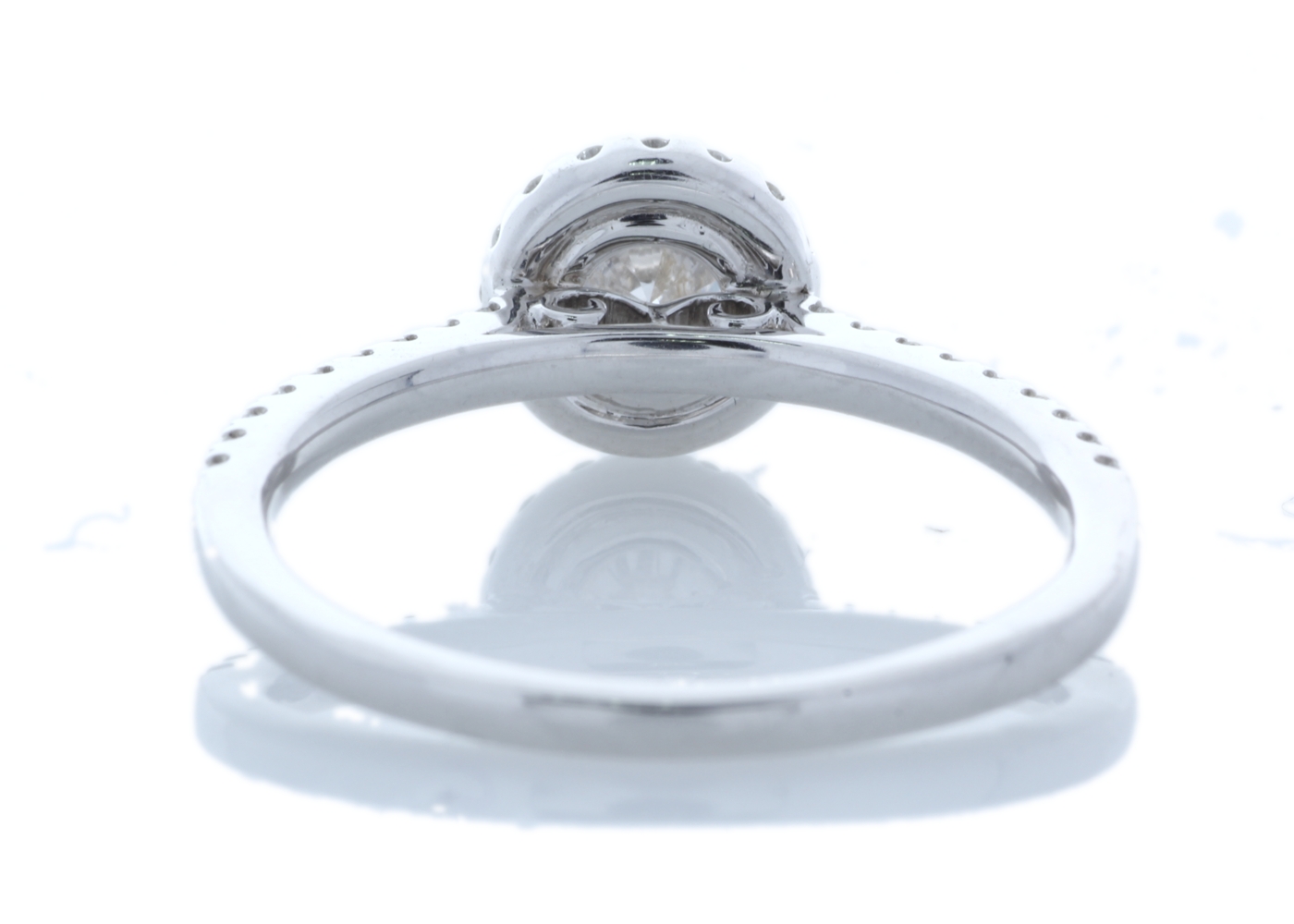 18ct White Gold Single Stone With Halo Setting Ring (0.51) 0.74 Carats - Image 3 of 4