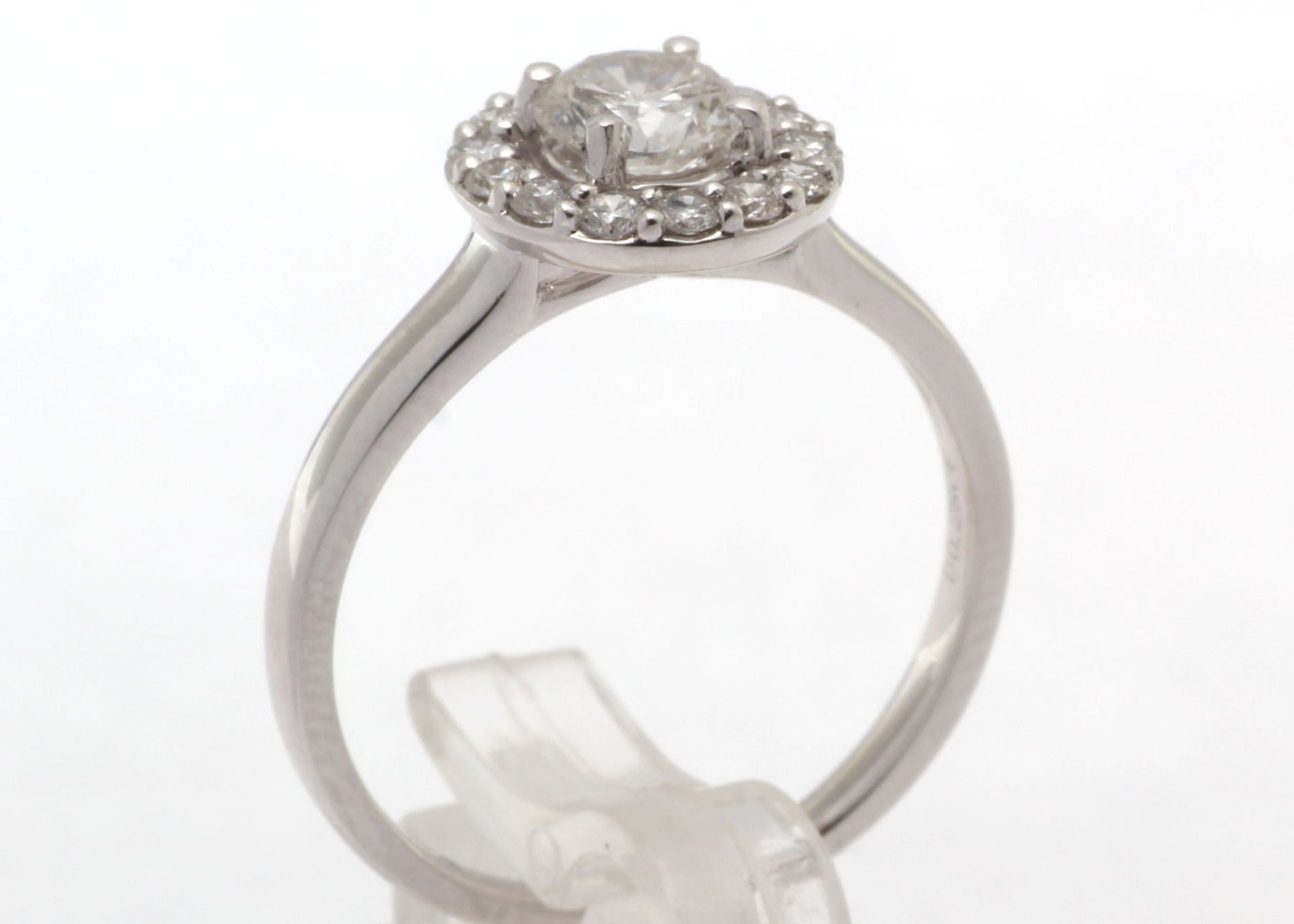 18ct White Gold Single Stone With Halo Setting Ring (0.58) 0.86 Carats - Image 5 of 9