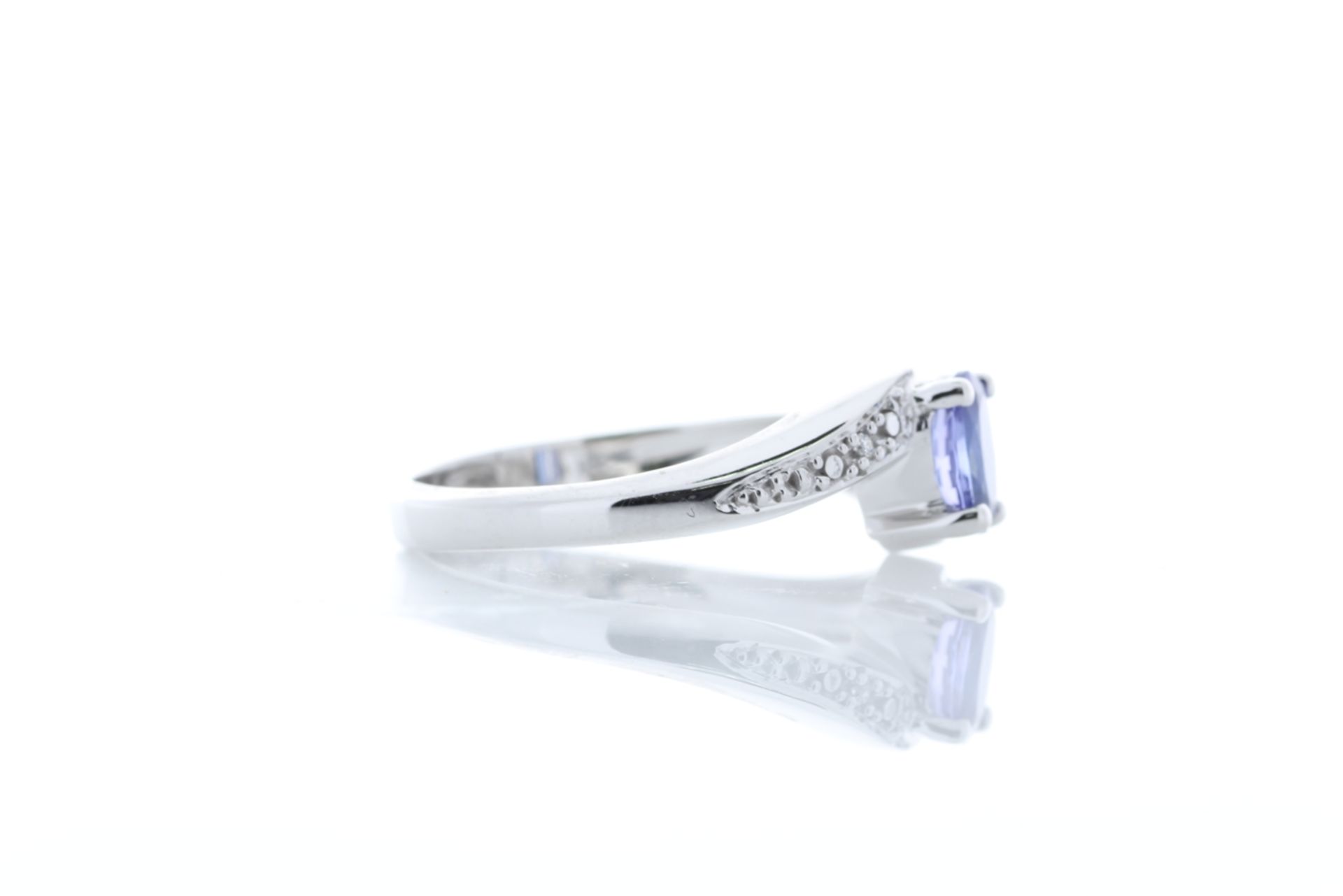 9ct White Gold Diamond And Tanzanite Ring 0.01 Carats - Image 4 of 4