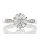 D Colour Diamond Ring With Stone Set Shoulders (1.50) 1.61 Carats