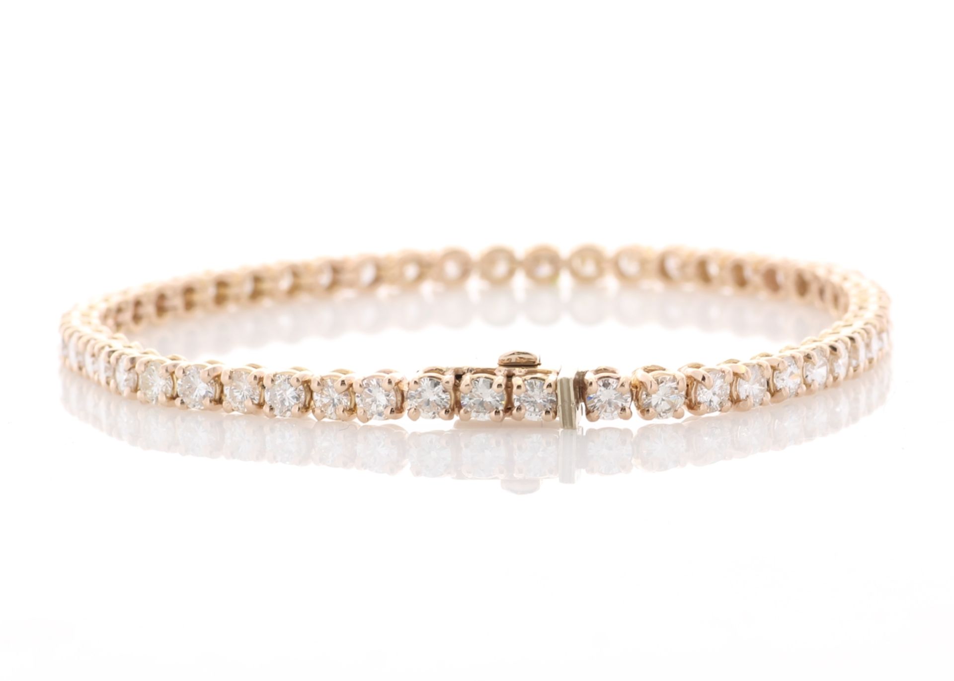 18ct Rose Gold Tennis Diamond Bracelet 5.43 Carats - Image 3 of 3