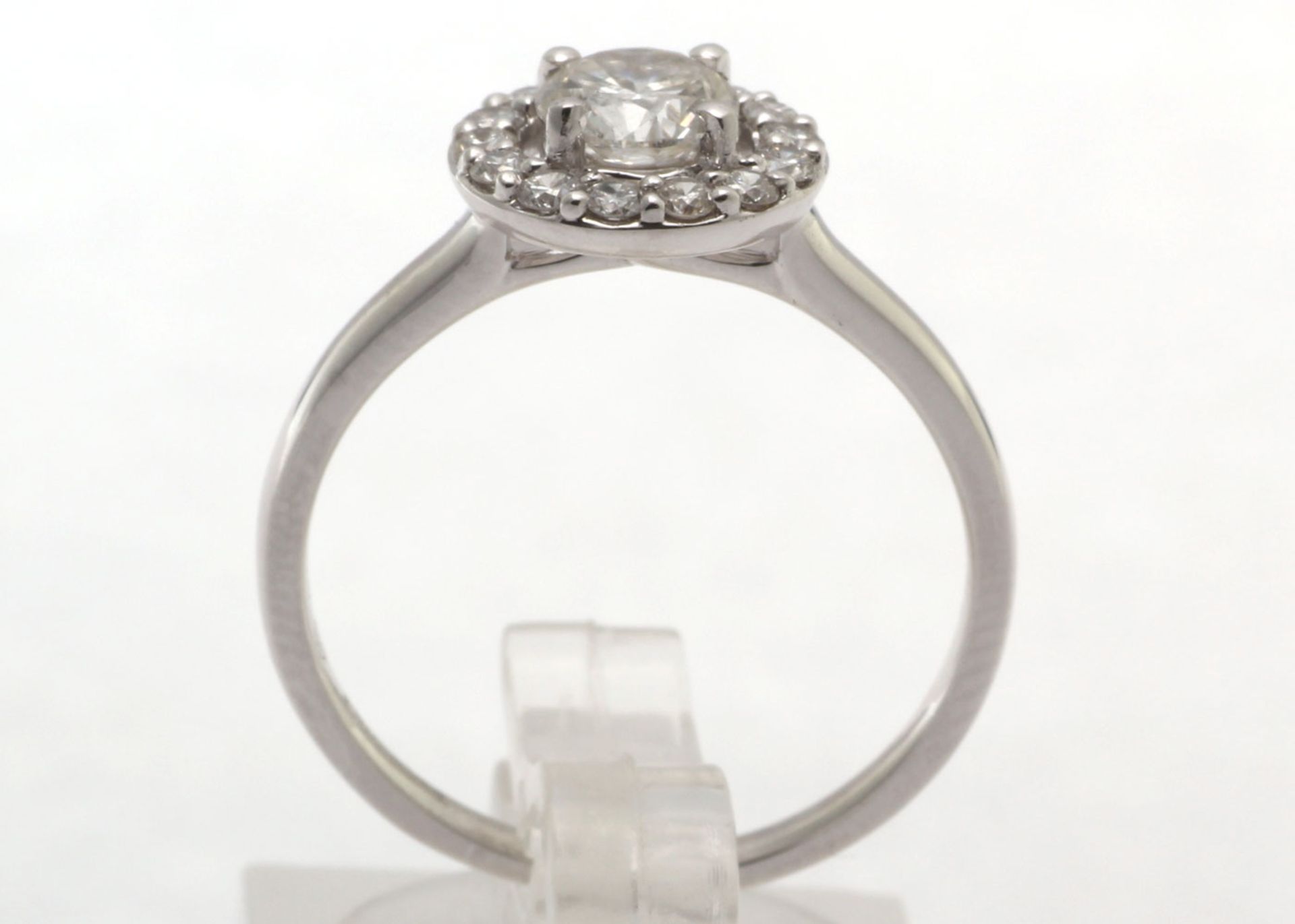 18ct White Gold Single Stone With Halo Setting Ring (0.58) 0.86 Carats - Image 6 of 9