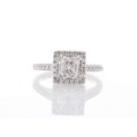 18ct White Gold Single Stone Princess Cut Diamond Ring (1.00) 1.34 Carats