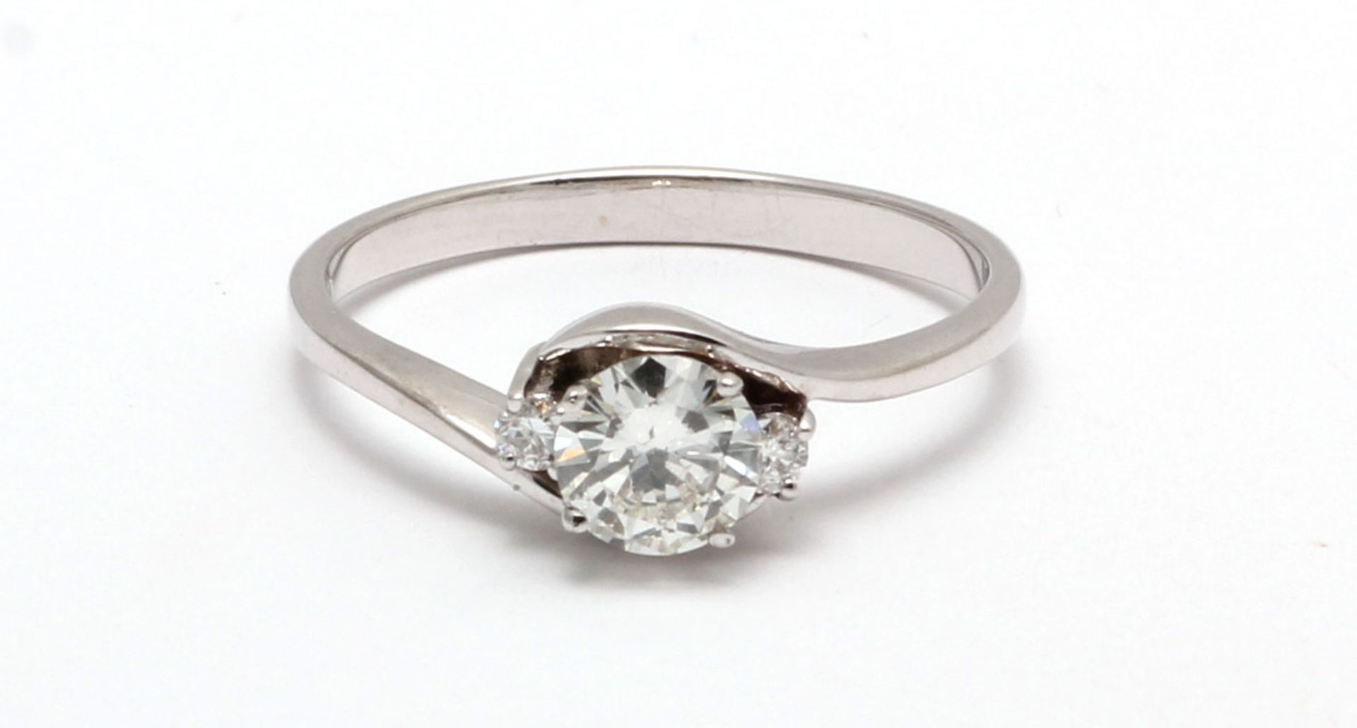 18ct White Gold Single Stone Diamond Ring (0.48) 0.54 Carats