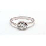 18ct White Gold Single Stone Diamond Ring (0.48) 0.54 Carats