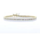 18ct Yellow Gold Single Stone Claw Set Diamond Bracelet 5.40 Carats