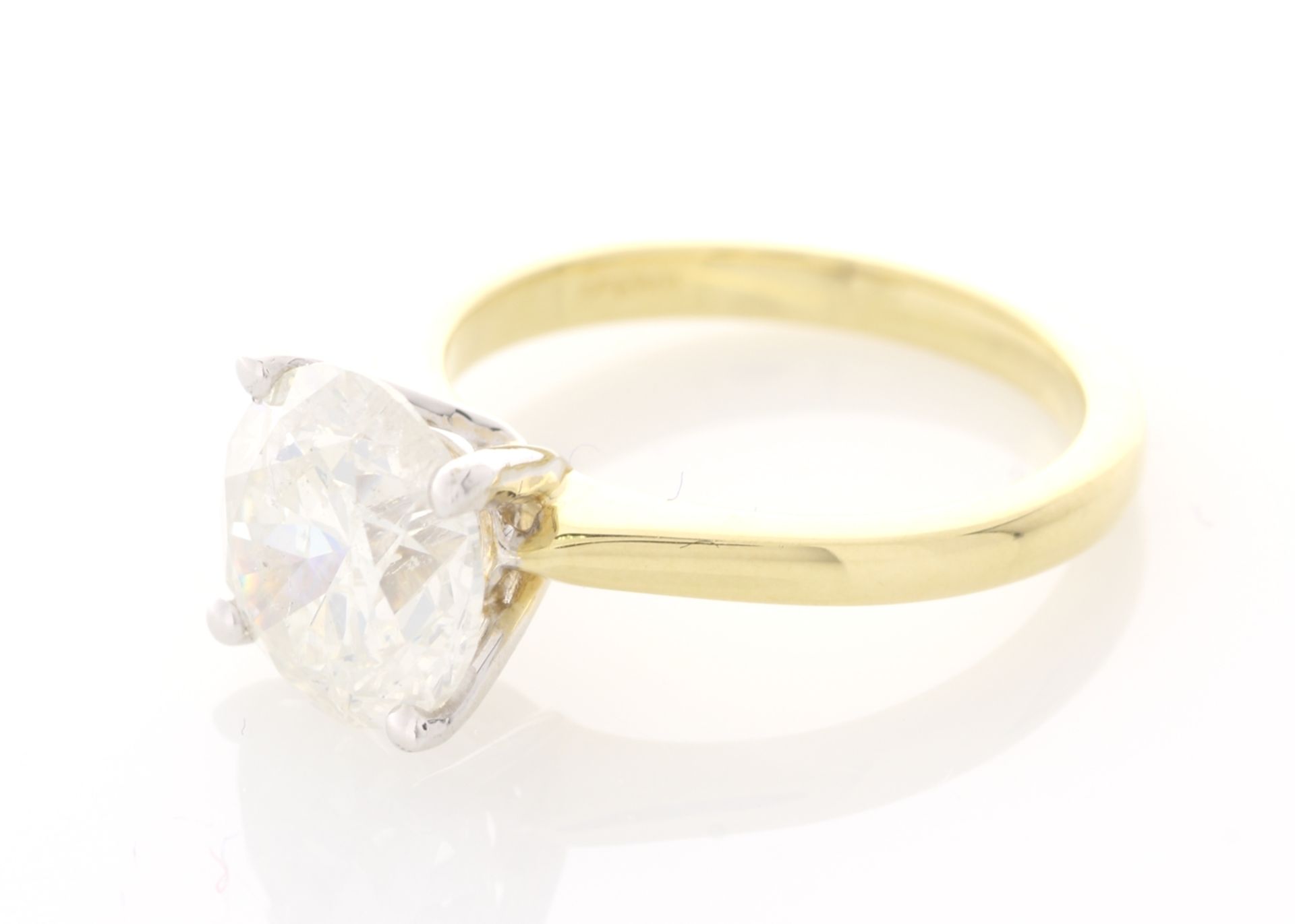 18ct Yellow Gold Single Stone Prong Set Diamond Ring 3.09 Carats - Image 2 of 5