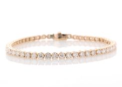18ct Rose Gold Tennis Diamond Bracelet 5.43 Carats