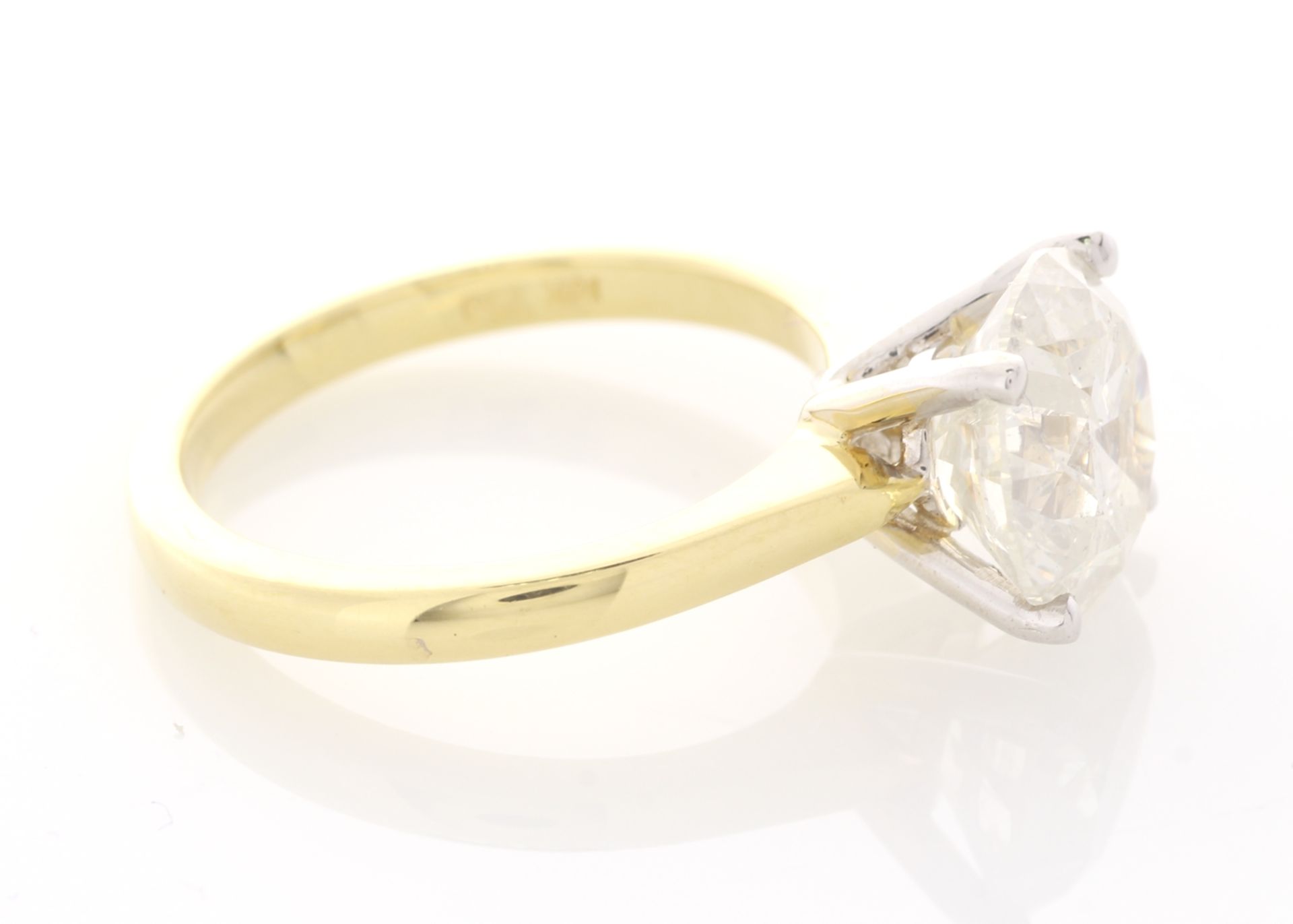 18ct Yellow Gold Single Stone Prong Set Diamond Ring 3.09 Carats - Image 4 of 5