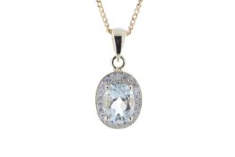 9ct Yellow Gold Diamond And Green Amethyst Pendant 0.11 Carats