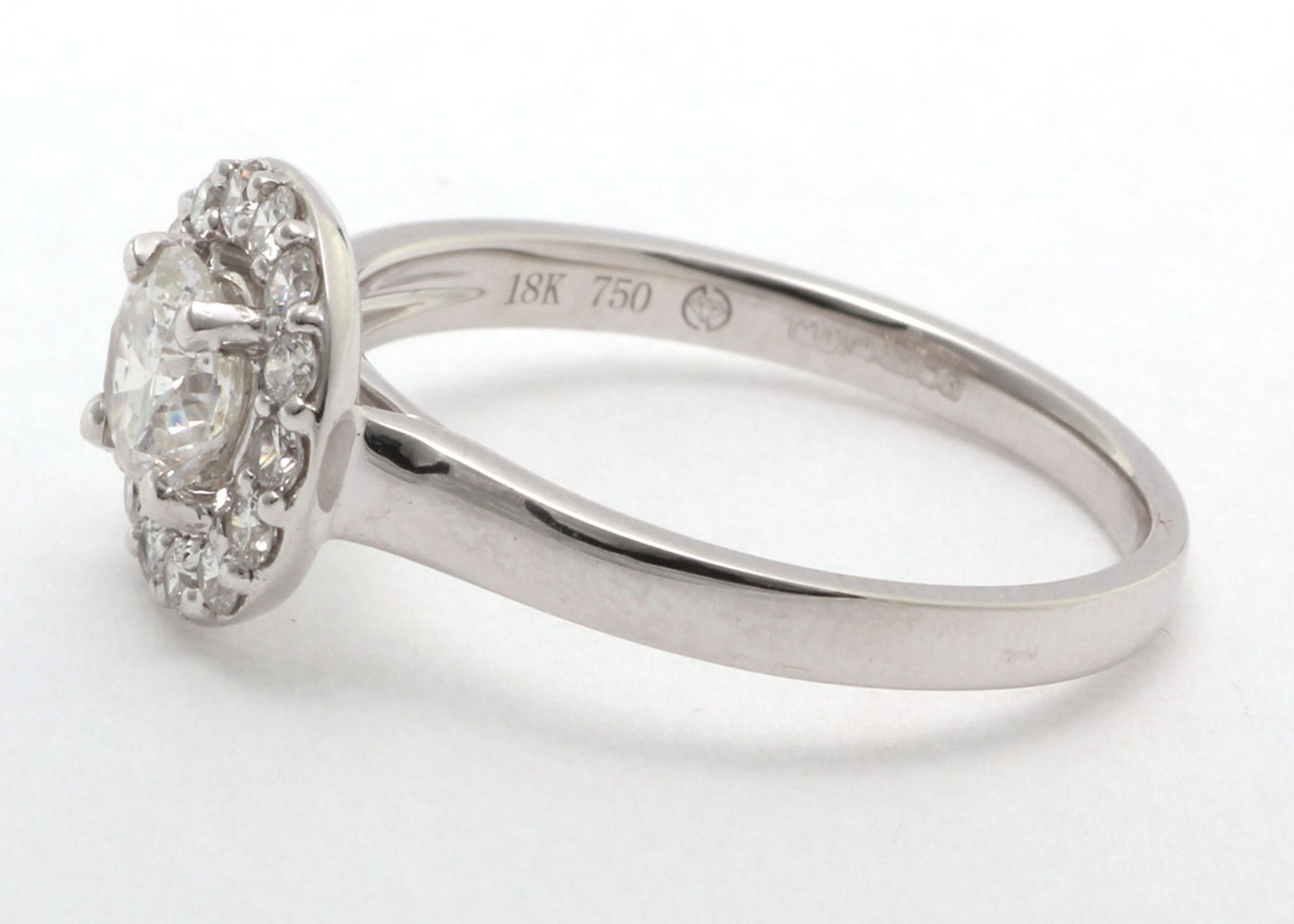 18ct White Gold Single Stone With Halo Setting Ring (0.58) 0.86 Carats - Image 7 of 9