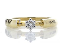 18ct Single Stone Fancy Claw Set Diamond Ring G SI2 0.20 Carats