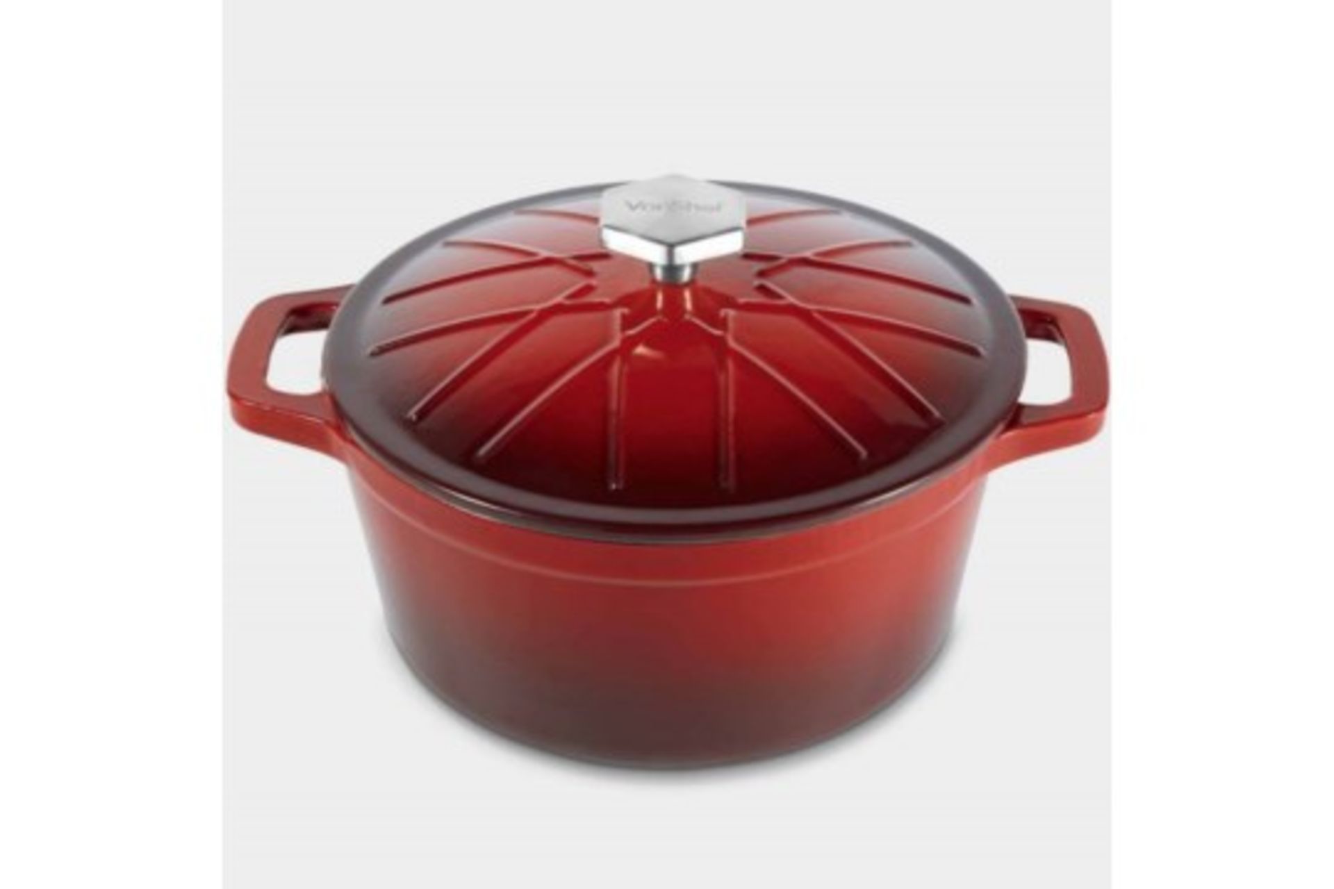 V149) 3.8L Cast Iron Casserole Dish Large 3.8L capacity dish - perfect for casseroles, soups, r... - Image 2 of 3