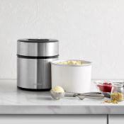 (S297) Stainless Steel Ice Cream Maker Machine with Detachable Bowl 2L Capacity TASTY HOMEMADE ...