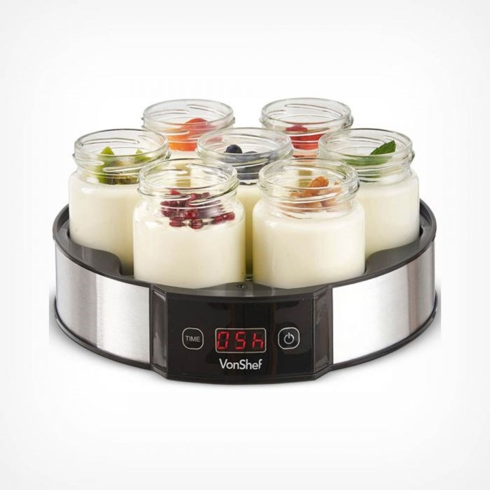 (S324) Digital Yoghurt Maker & 7 Jars Homemade yoghurt is easy with this Digital Yoghurt Maker ...