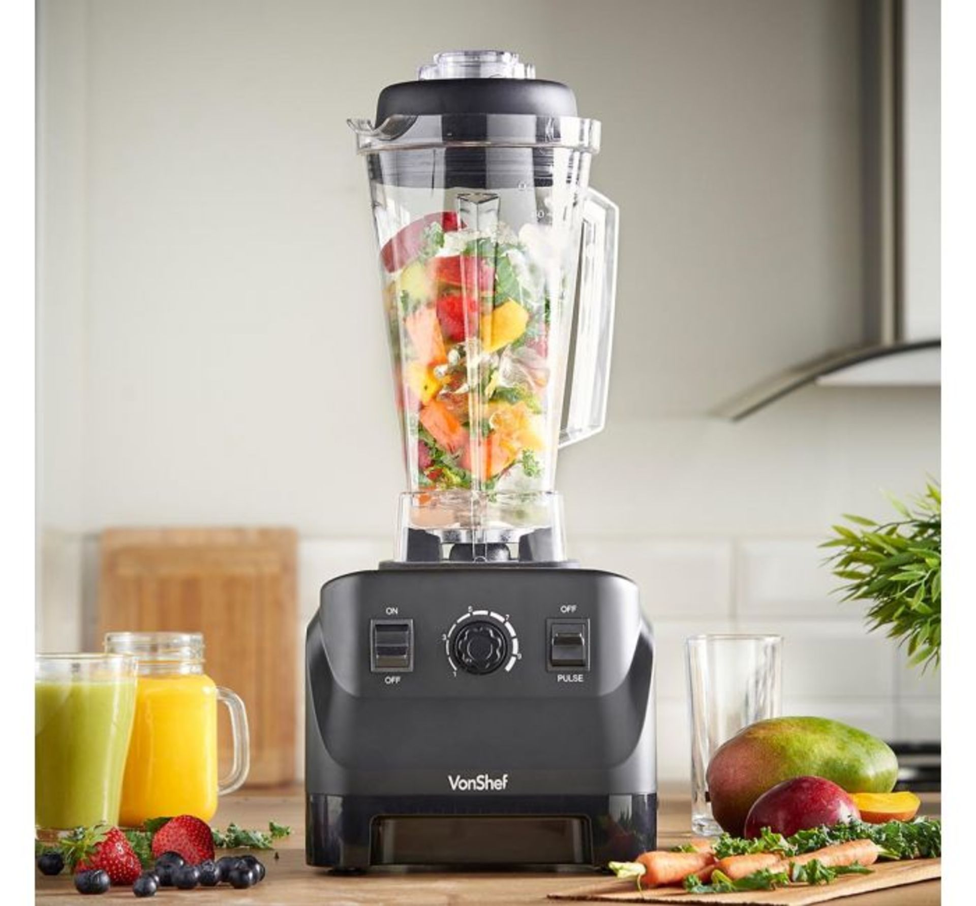 (D5) 1500W Professional Blender Ideal for making shakes, soups, fruit and vegetable juices, th...