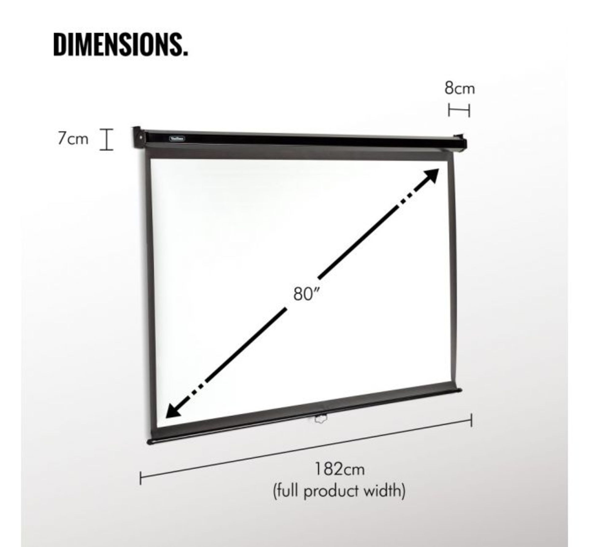 (KG6) 80-Inch Pull-Down Projector Screen. Create that buzz of the cinema at home with a large 8... - Image 2 of 4