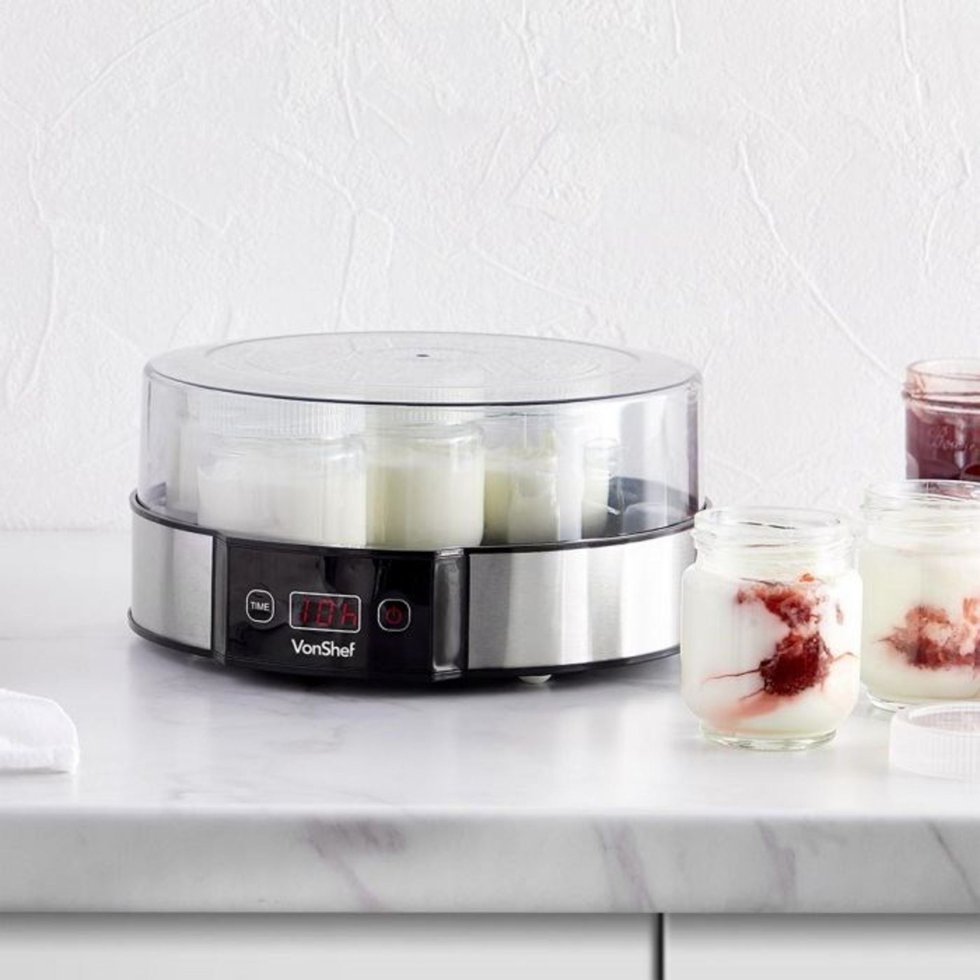 (S324) Digital Yoghurt Maker & 7 Jars Homemade yoghurt is easy with this Digital Yoghurt Maker ... - Image 3 of 4